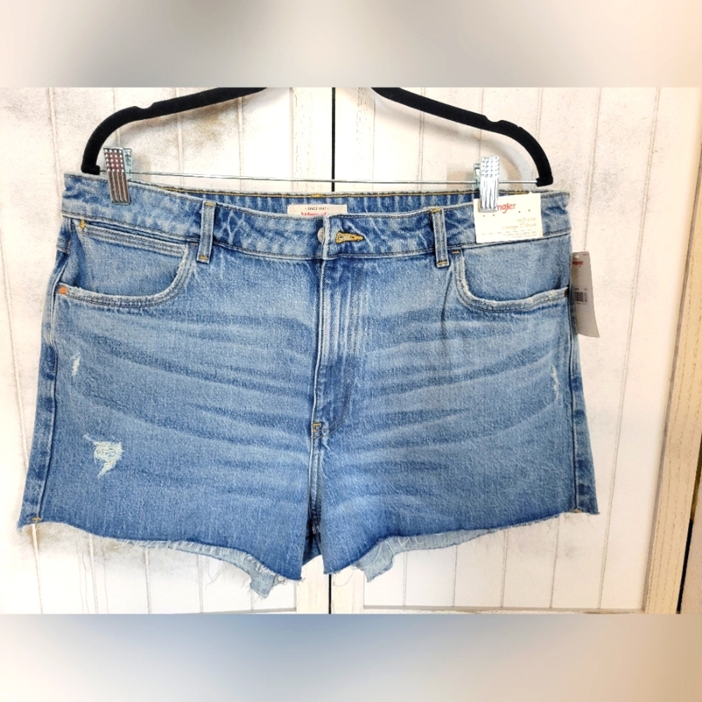 Nwt Wrangler Vintage High Rise 3" S Jean Shorts 16